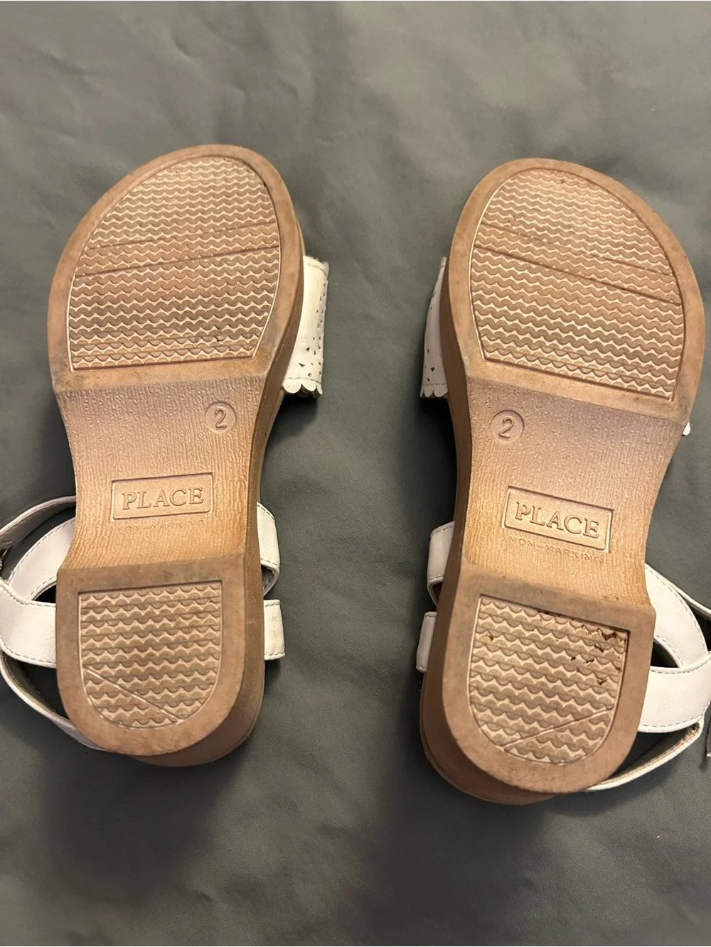 The Children's Place White Scalloped Laser-Cut Girls' Sandals